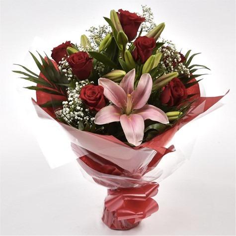 Red Roses with White Lilies Bouquet product956